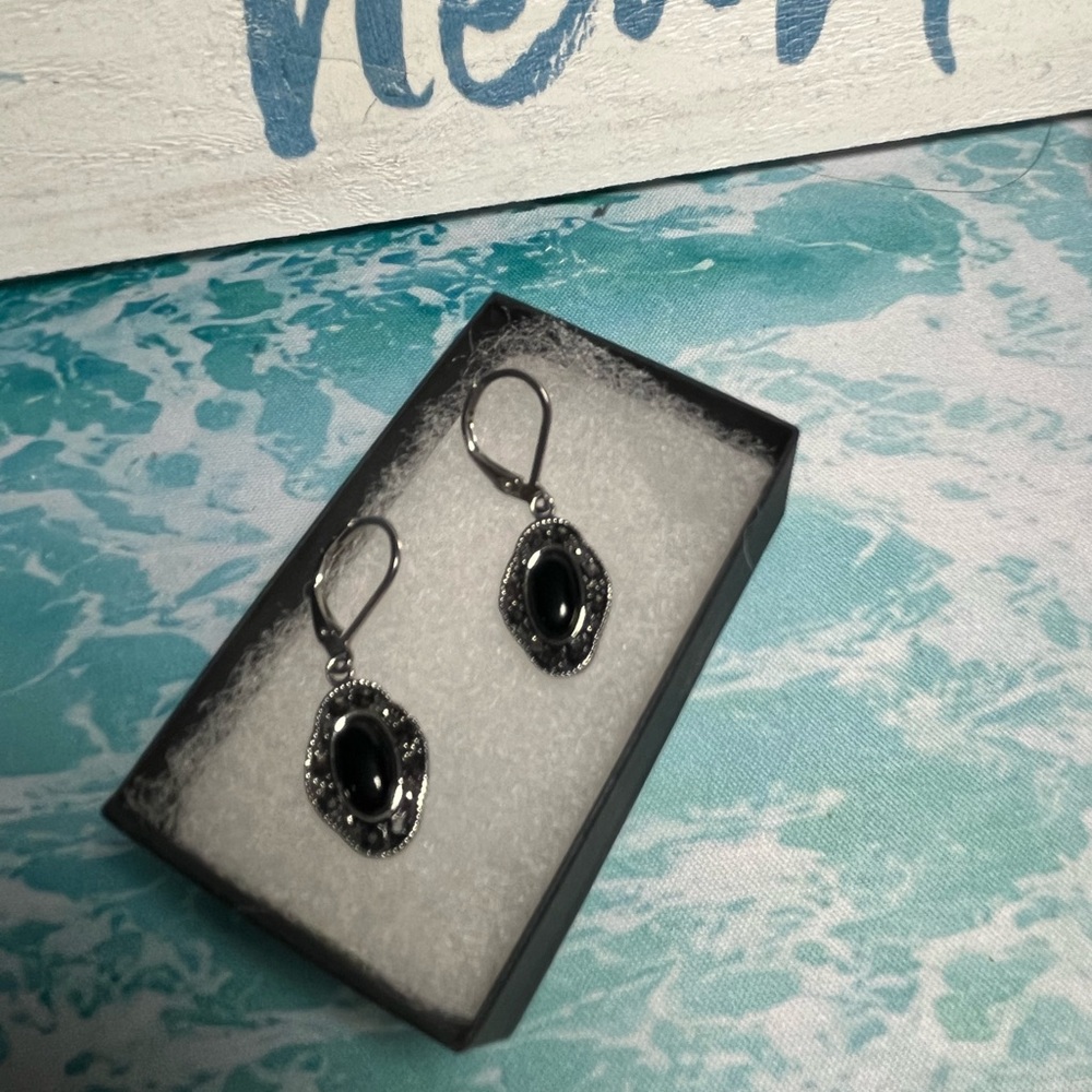 Genuine Black Onyx Earrings